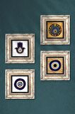 Fatma Ana Eli (Hamsa), Nazar Taş Duvar Tablosu Çerçeveli Duvar Dekoru 4 Parça Tablo Seti Wall Art