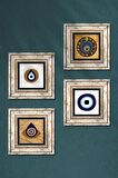 Nazar Taş Duvar Tablosu Çerçeveli Duvar Dekoru 4 Parça Tablo Seti Wall Art