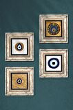 Nazar Taş Duvar Tablosu Çerçeveli Duvar Dekoru 4 Parça Tablo Seti Wall Art