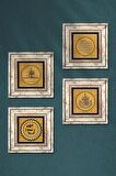 İhlas Suresi, Fatiha Suresi, SübhanAllah, Mührü Şerif Taş Duvar Tablosu Çerçeveli Duvar Dekoru 4 Parça Tablo Seti Wall Art