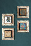 Yaşam Çiçeği, Lotus Çiçeği, Fatma Ana Eli (Hamsa) Taş Duvar Tablosu Çerçeveli Duvar Dekoru 4 Parça Tablo Seti Wall Art