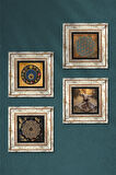 Yaşam Çiçeği, Semazen, Sri Yantra, Nazar Taş Duvar Tablosu Çerçeveli Duvar Dekoru 4 Parça Tablo Seti Wall Art