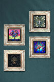 Hayat Ağacı Taş Duvar Tablosu Çerçeveli Duvar Dekoru 4 Parça Tablo Seti Wall Art