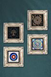 Nazar, Mandala, Sri Yantra, Hayat Ağacı Taş Duvar Tablosu Çerçeveli Duvar Dekoru 4 Parça Tablo Seti Wall Art