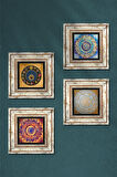Mandala, Sri Yantra, Nazar Taş Duvar Tablosu Çerçeveli Duvar Dekoru 4 Parça Tablo Seti Wall Art