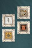 Ayet-el Kürsi, Hırka-i Şerif, Vav, Elif Taş Duvar Tablosu Çerçeveli Duvar Dekoru 4 Parça Tablo Seti Wall Art