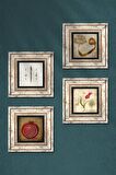 Lale, Vav, Elif, Bereket Duası Taş Duvar Tablosu Çerçeveli Duvar Dekoru 4 Parça Tablo Seti Wall Art