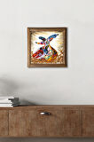 Semazen Taş Duvar Tablosu Ahşap Çerçeveli Duvar Dekoru Wall Art 25x25cm