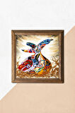 Semazen Taş Duvar Tablosu Ahşap Çerçeveli Duvar Dekoru Wall Art 25x25cm
