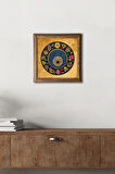 Nazar Boncuğu Taş Duvar Tablosu Ahşap Çerçeveli Duvar Dekoru Wall Art 25x25cm