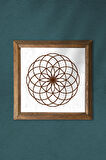 Yaşam Çiçeği Taş Duvar Tablosu Ahşap Çerçeveli Duvar Dekoru Wall Art 25x25cm