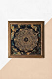 Sri Yantra Taş Duvar Tablosu Ahşap Çerçeveli Duvar Dekoru Wall Art 25x25cm