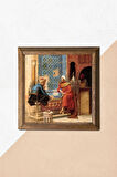 Satranç Oyunu Taş Duvar Tablosu Ahşap Çerçeveli Duvar Dekoru Wall Art 25x25cm