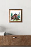 İstanbul Ayasofya Taş Duvar Tablosu Ahşap Çerçeveli Duvar Dekoru Wall Art 25x25cm