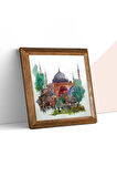 İstanbul Ayasofya Taş Duvar Tablosu Ahşap Çerçeveli Duvar Dekoru Wall Art 25x25cm