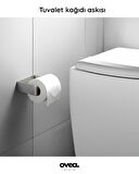 Paslanmaz Çelik Tuvalet Kağıdı Askılık / Yapışkanlı Tasarım / 18 cm / Tuvalet Kağıtlığı