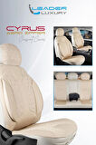 Mazda Cx9 Lüx Deri Detaylı Oto Koltuk Kılıfı Ön Arka Takım Cyrus BEJ