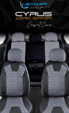 Peugeot 508 Lüx Deri Detaylı Oto Koltuk Kılıfı Ön Arka Takım Cyrus FÜME