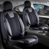 Skoda Octavia Lüx Deri Detaylı Oto Koltuk Kılıfı Ön Arka Takım Cyrus SİYAH