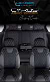 Citroen C4 Cactus Lüx Deri Detaylı Oto Koltuk Kılıfı Ön Arka Takım Cyrus SİYAH BEYAZ