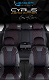 SsanYoung Korando Lüx Deri Detaylı Oto Koltuk Kılıfı Ön Arka Takım Cyrus SİYAH KIRMIZI