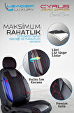 SsanYoung Korando Lüx Deri Detaylı Oto Koltuk Kılıfı Ön Arka Takım Cyrus SİYAH KIRMIZI