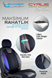 Ford Focus 5 Lüx Deri Detaylı Oto Koltuk Kılıfı Ön Arka Takım Cyrus SİYAH MAVİ