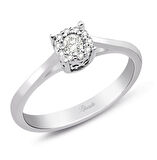 0.14 Ct. Modern Tasarım Coronet Tektaş Yüzük