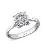 0.22 Ct. Modern Tasarım Coronet Tektaş Yüzük