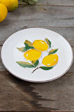 Limon Desen El Yapımı 6'lı Pasta Tabağı 21 Cm