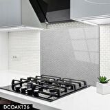 PRATİK DEKOR 60x52 cm Cam Ocak Arkası Koruyucu Ankastre Arkası Koruyucu | Kağıt Dokusu