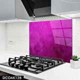 PRATİK DEKOR 60x52 cm Cam Ocak Arkası Koruyucu Ankastre Arkası Koruyucu | Fuşya