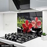 Pratik Dekor 60x52 cm Cam Ocak Arkası Koruyucu Ankastre Arkası Koruyucu | ÇİÇEK