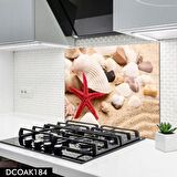 Pratik Dekor 60x52 cm Cam Ocak Arkası Koruyucu Ankastre Arkası Koruyucu | DENİZ TAŞI