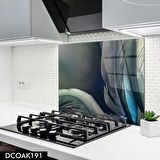Pratik Dekor 60x52 cm Cam Ocak Arkası Koruyucu Ankastre Arkası Koruyucu | KUŞ TÜYÜ