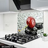 Pratik Dekor 60x52 cm Cam Ocak Arkası Koruyucu Ankastre Arkası Koruyucu | KİRAZ