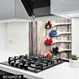 Pratik Dekor 60x52 cm Cam Ocak Arkası Koruyucu Ankastre Arkası Koruyucu | MEYVELER