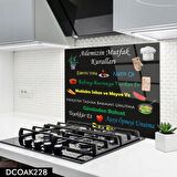 Pratik Dekor 60x52 cm Cam Ocak Arkası Koruyucu Ankastre Arkası Koruyucu | MUTFAK KURALLARI