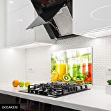 Pratik Dekor 60x52 cm Cam Ocak Arkası Koruyucu Ankastre Arkası Koruyucu |İÇECEK