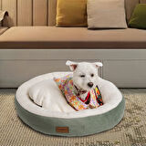 Peluş Minderli Küçük ve Orta Irk Kedi Köpek Yatağı 62x65 cm - Yeş
