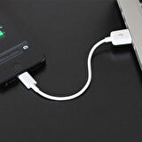 Yetty Lightning Kısa Hızlı Powerbank Şarj ve Data Kablosu 2.1A Beyaz 20cm