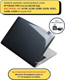PDAteknoloji Macbook Pro Kılıf M1-M2 13.3 inç A1706-08 A1989 A2159 A2251 A2289 ile Uyumlu Kristal Siyah