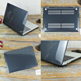 PDAteknoloji Macbook Pro Kılıf M1-M2 13.3 inç A1706-08 A1989 A2159 A2251 A2289 ile Uyumlu Kristal Siyah