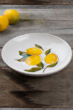 Limon Desen El Yapımı Organik Çukur Yemek Tabak 22 Cm
