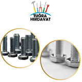 Çelik Cıvata 8X35 DIN933 Beyaz 5 Adet 8.8 Altıköşe