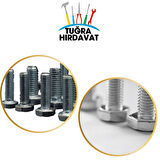 Çelik Cıvata 8X80 DIN933 Beyaz 5 Adet 8.8 Altıköşe