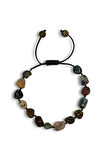 Ocean Jasper Doğal Taş Bileklik Makrome Ayarlı 633-2