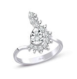 0.13 Ct. Damla Taç Modern Tasarım Pırlanta Yüzük