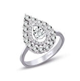 0.37 Ct. Modern Tasarım Damla Pırlanta Yüzük