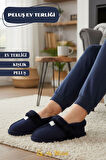 Kadın Ev Terliği İçi Tüylü Kışlık Kaymaz Taban Peluş Panduf